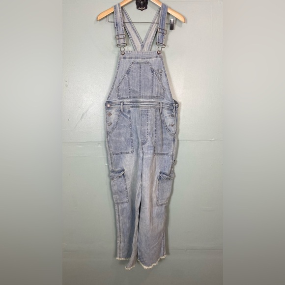 Anthropologie Pilcro Denim Overalls Sz 30 Light Wash Blue‎ - Picture 3 of 8
